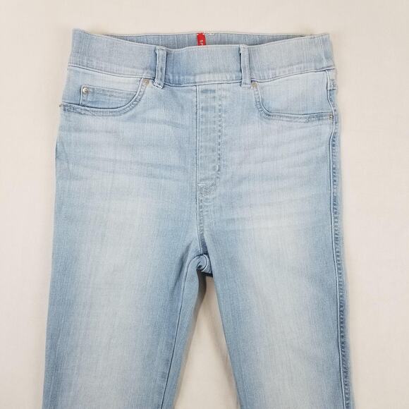 Spanx Jeans Womens Small Tall Light Wash Flare Pull On High Rise Stretch 20348T - Picture 3 of 11